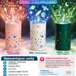 Mini nawilżacz powietrza USB z projekcją LED 3 kolory motywy