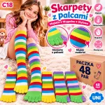 Skarpety z palcami kolorowe paski uniwersalne miękkie