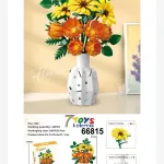 Klocki 7Toys kolorowy bukiet kwiatów z wazonem 41 cm