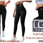 Legginsy damskie czarne lekko ocieplane LGC vogue