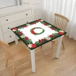 Obrus świąteczny 85x85 cm z motywem gwiazdy betlejemskiej i wieńca
