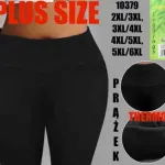 Legginsy damskie czarne termo prążkowane plus size 2XL-6XL