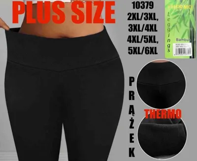czarne legginsy damskie plus size z wysokim stanem i prążkowaną fakturą