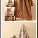 Ręcznik dziecięcy z misiem 50x100 cm brązowy miękki