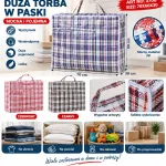 Duża torba transportowa w paski 70x60x30 cm mocna i pojemna