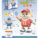 Zabawka pies tańczący tenis z muzyką i światłem 21 cm czerwony