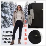 Legginsy damskie termo czarne z poliamidu S-2XL