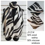 Szalik w zwierzęcy wzór 50% wełna 50% wiskoza mix kolorów