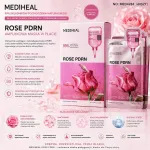 Mediheal Rose PDRN Ampułkowa Maska w Płacie 24 ml różowa