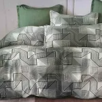 Komplet pościeli 5D MILANO 160x200 szaro-zielony 4 częściowy satyna bawełna