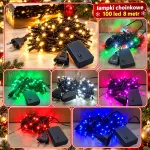 Lampki choinkowe LED 100 LED 8 m 7 kolorów 8 funkcji na prąd