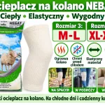 Ocieplacz na kolano NEBAT beżowy elastyczny M-L / XL-XXL