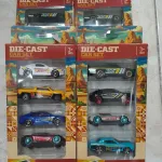 Zestaw 4 metalowych samochodzików die-cast mix kolorów