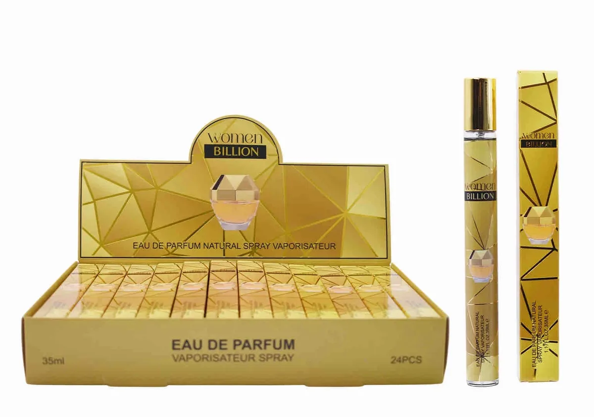 Złota perfumetka Women Billion 35ml w opakowaniu zbiorczym 24 sztuki