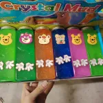 Zabawki Slime Crystal Mud kolorowe z brokatem 6 sztuk